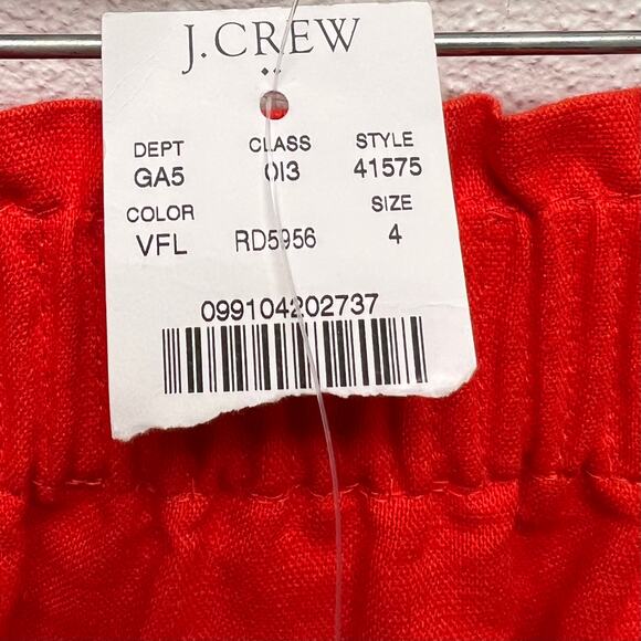 J.CREW Linen Sidewalk Elastic Mini Skirt Red - Picture 6 of 7